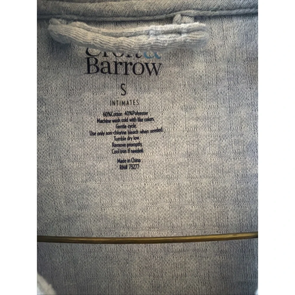 Croft & Barrow Womens Small Blue Waffle-Knit Kimono Cotton Blend Robe Mid Length